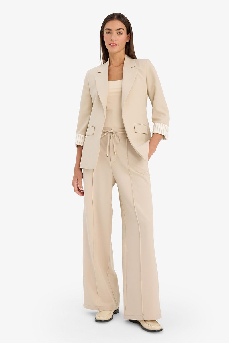 DeFacto Beige Woman Oversize Fit Jacket Collar Blazer Casual - Image 2